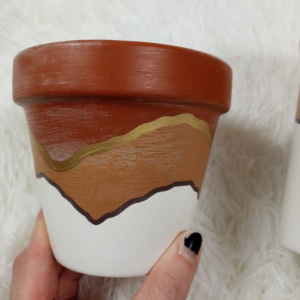 Hand Painted Terracotta Pots - Picture 4 of 4